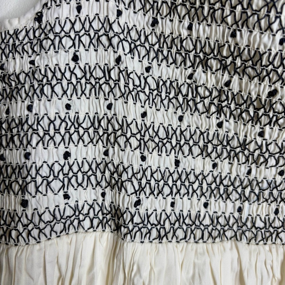 J.Crew Catania Cotton Smocked Maxi Dress XL White Blue Summer Vacation Easy NWT - Picture 8 of 14